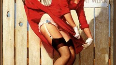 Woman stockings pinups upskirt