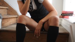 Woman stockings schoolgirls St