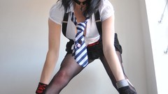 Woman stockings schoolgirls St