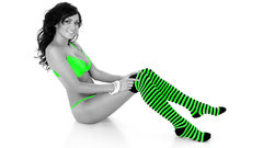 Woman stockings selective coloring