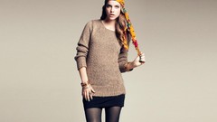 Woman stockings skirts blue eyes brunettes models barbara palvin