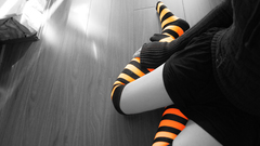 Woman stockings skirts striped