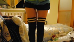 Woman stockings striped legwear body parts