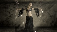 Woman stomach blondes fantasy art manipulation