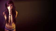 Woman stomach brunettes models panties topless