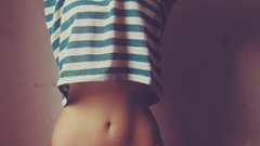 Woman stomach brunettes panties