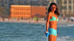 Woman stomach Celebrity Selena Gomez Beaches Actress sunglasses 