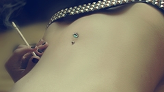 Woman stomach Cigarettes