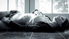 Woman stomach lying down panties panties down