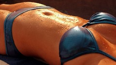 Woman stomach models cleavage bikini boobs abs