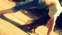 Woman stomach navel fitness boobs abs