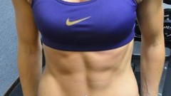 Woman stomach navel legs muscles lingerie bodybuilding fitness 