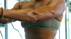 Woman stomach navel legs muscles lingerie bodybuilding fitness 