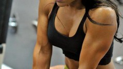 Woman stomach navel legs muscles lingerie bodybuilding fitness 