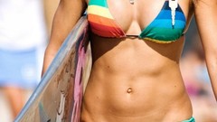 Woman stomach navel lingerie fitness boobs abs