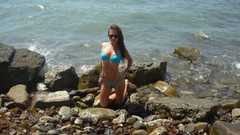 Woman stomach navel lingerie fitness boobs abs