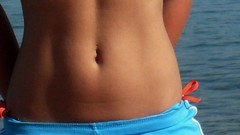 Woman stomach navel lingerie fitness boobs abs