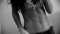 Woman stomach navel lingerie fitness boobs abs