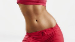 Woman stomach navel white