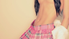 Woman stomach skirts brunettes nude topless abs shredded 