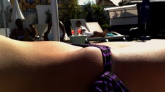 Woman stomach sunbathing close-up