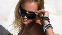 Woman stones sunglasses bracelets