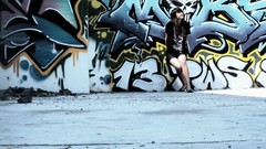 Woman streets street art