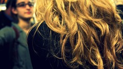 Woman subway USA blondes long hair new york city