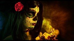 Woman sugar emo skulls models portraits top model day of the 
