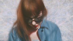 Woman sunglasses artwork Simple Background