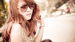 Woman sunglasses asians models vietnamese