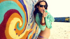 Woman sunglasses bikini