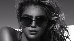 Woman sunglasses blondes models boobs kate upton grayscale