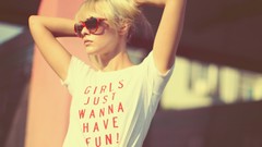Woman sunglasses blondes models hipster