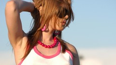 Woman sunglasses blondes necklaces girls in nature Zemani 