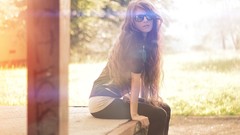Woman sunglasses brunettes