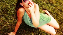 Woman sunglasses brunettes