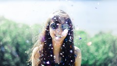 Woman sunglasses brunettes