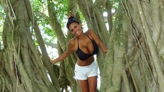 Woman sunglasses brunettes models boobs huge boobs bikini top 