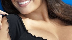 Woman sunglasses brunettes models cleavage boobs huge boobs 