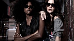 Woman sunglasses brunettes models girls with glasses