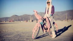 Woman sunglasses motorbikes