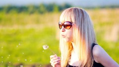 Woman sunglasses outdoors blondes models