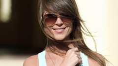 Woman sunglasses outdoors brunettes Met-Art magazine Mia D