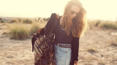 Woman sunglasses outdoors denim shorts