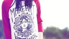 Woman sunglasses shirts brunettes panties