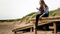 Woman sunglasses smoking