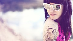 Woman sunglasses tattoos garrett meyers