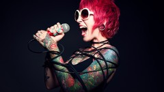 Woman sunglasses tattoos redheads