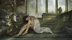 Woman sunlight artwork